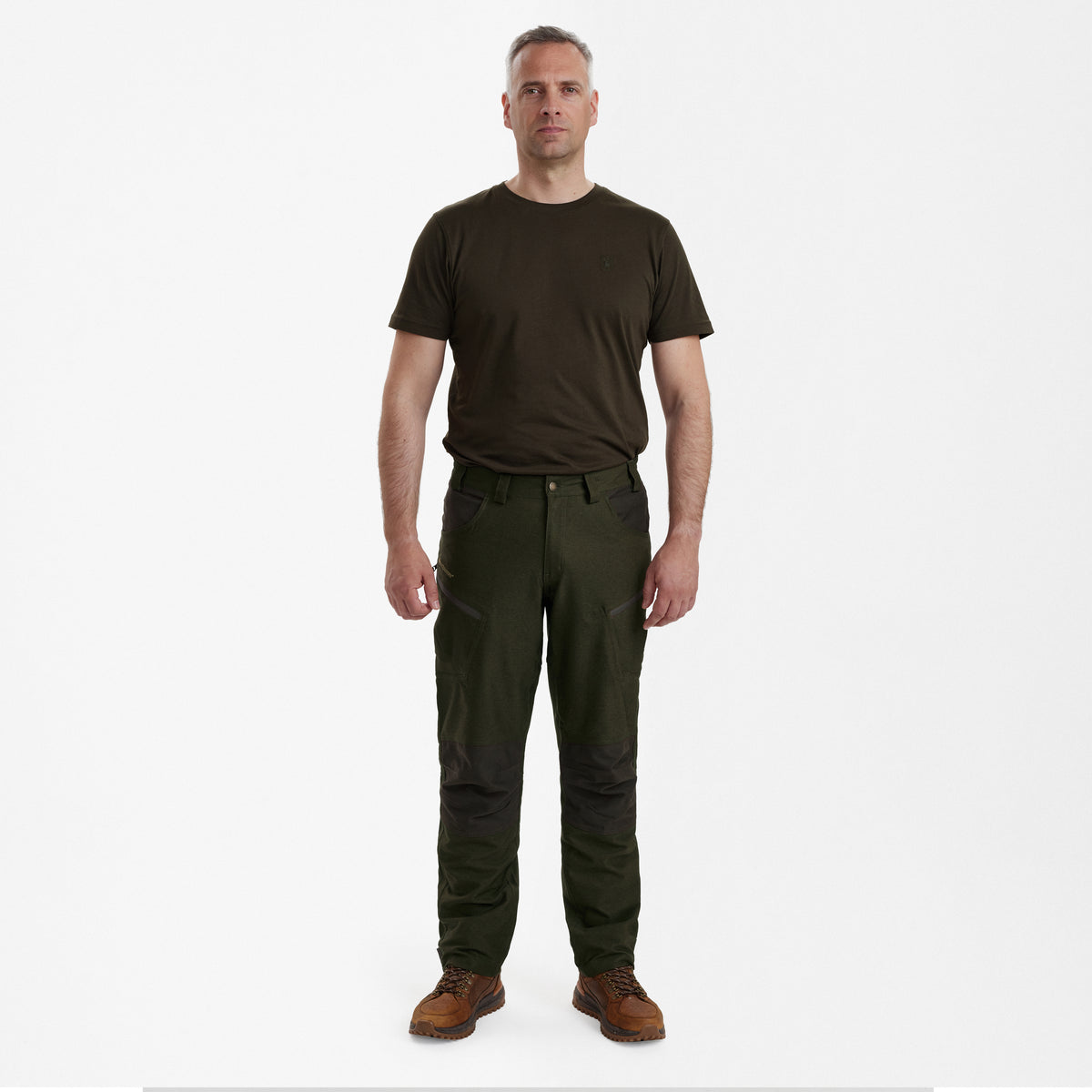 Deerhunter Chasse Trousers In Olive Night melange