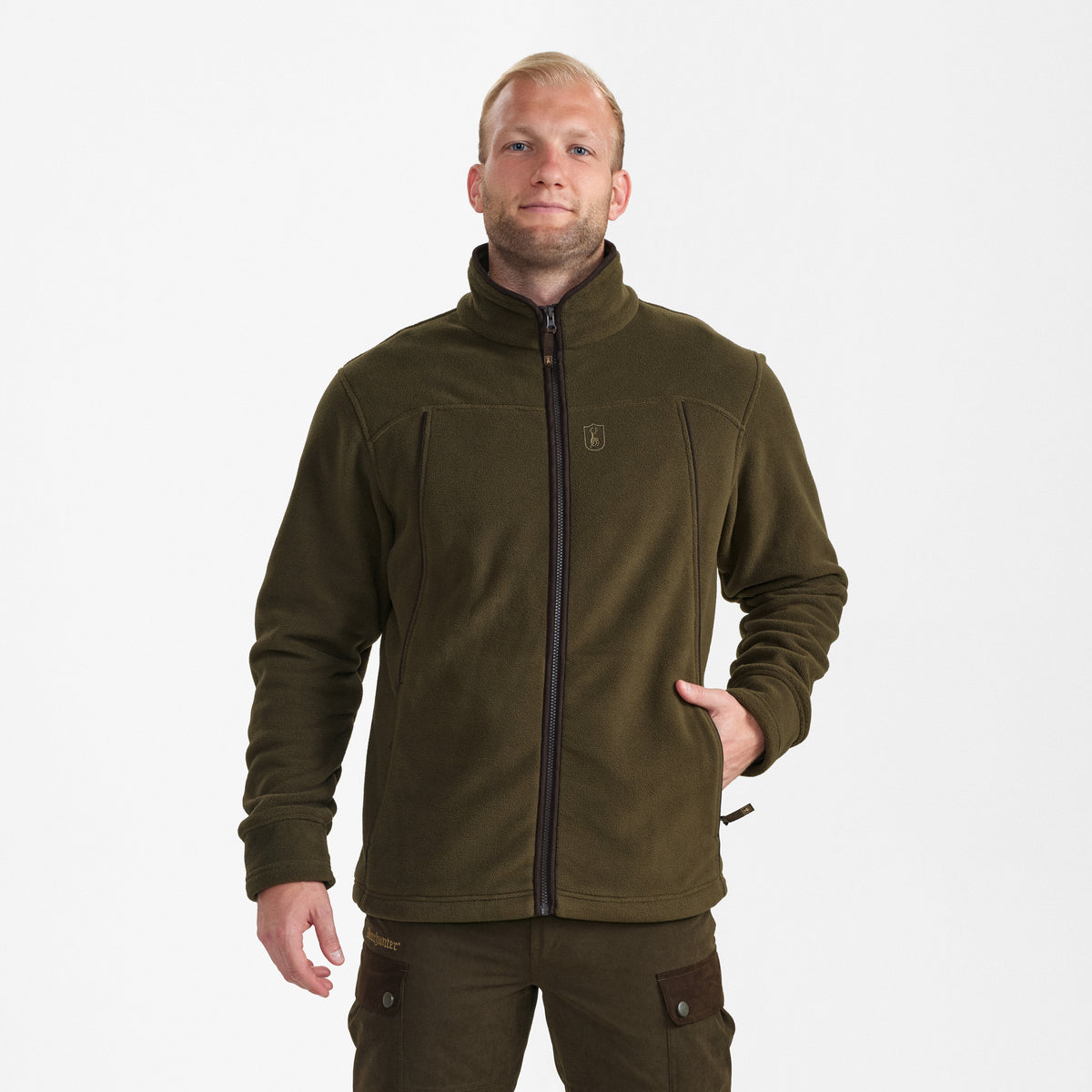 Deerhunter Eagle Fleece Jacket in Tarmac Green