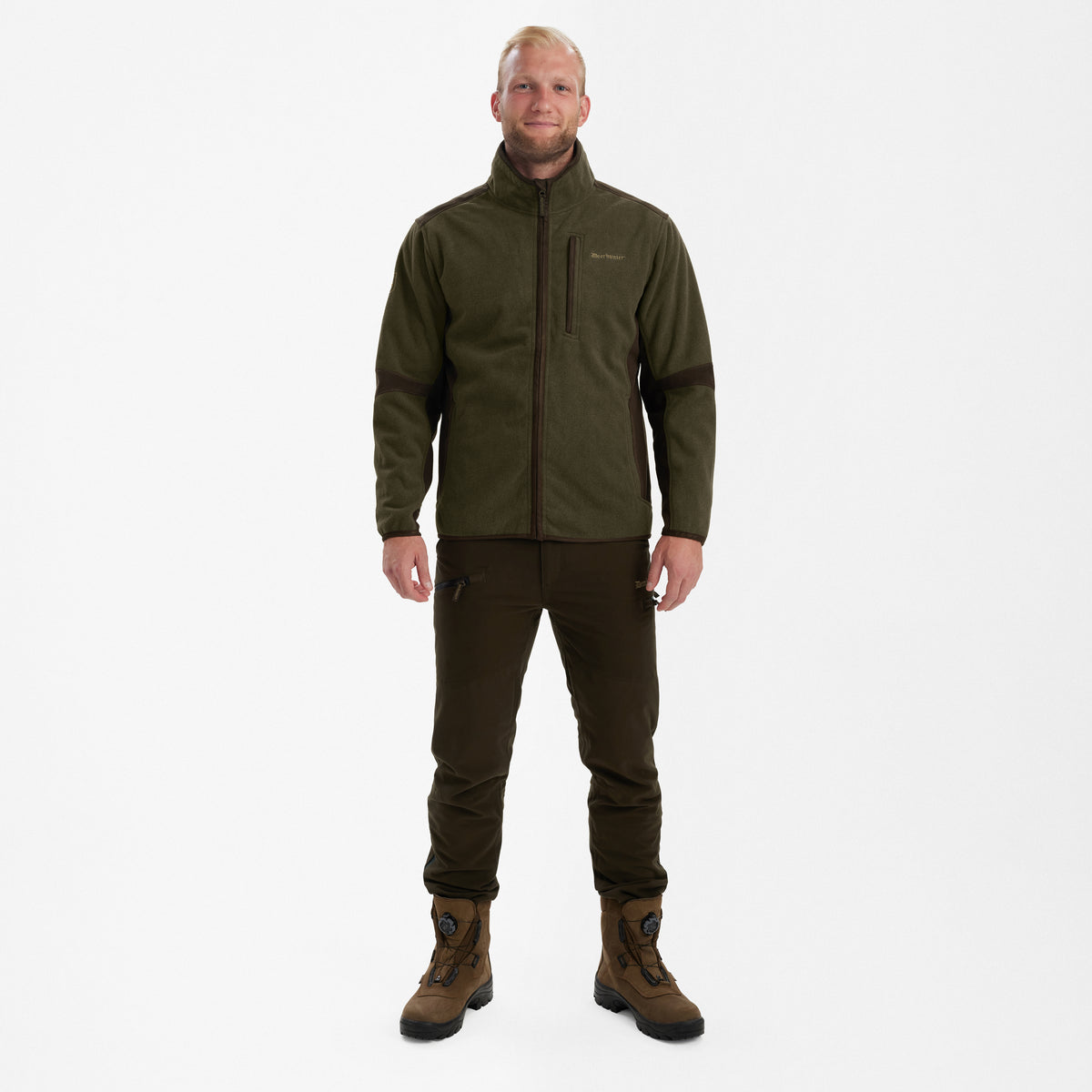 Deerhunter Gamekeeper Bonded Fleece Jacket In Graphite Green