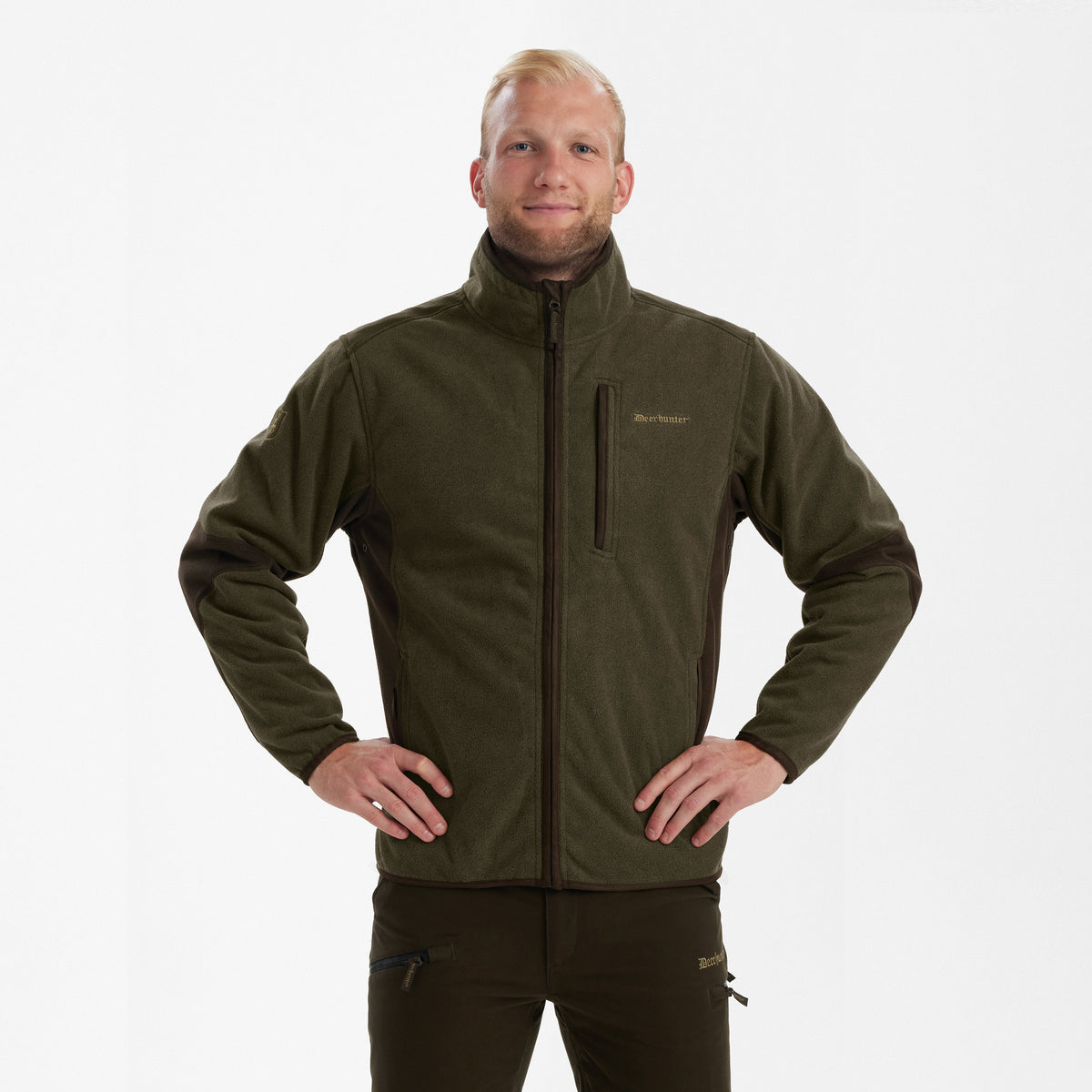 Deerhunter Gamekeeper Bonded Fleece Jacket In Graphite Green