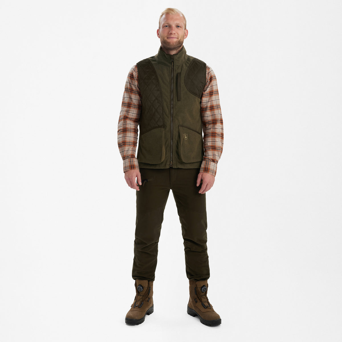 Deerhunter Gamekeeper Shooting Waistcoat In Graphite Green