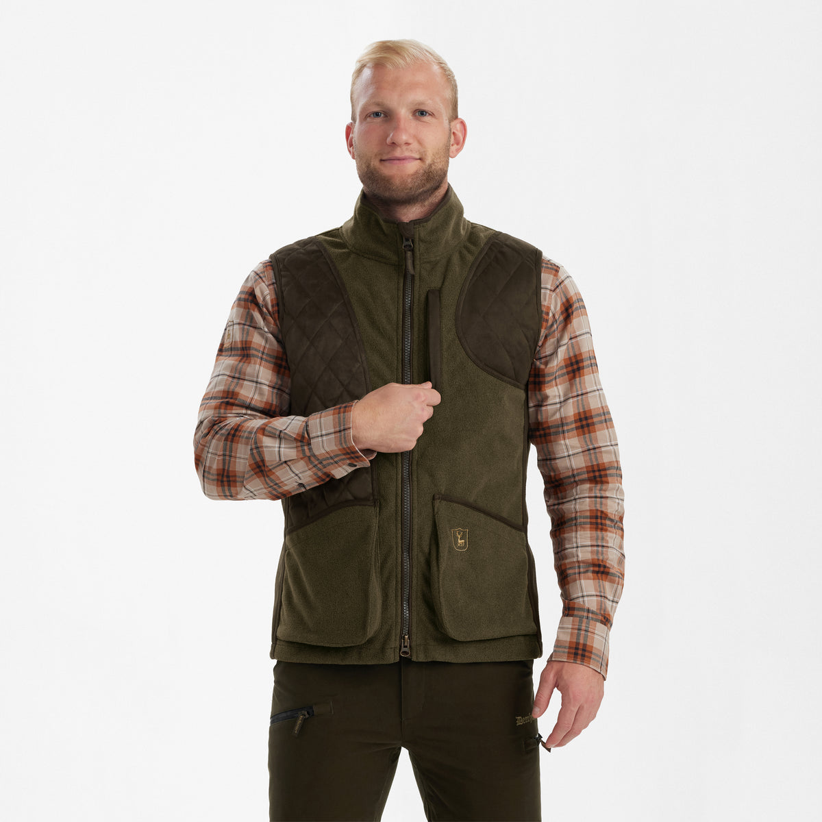 Deerhunter Gamekeeper Shooting Waistcoat In Graphite Green