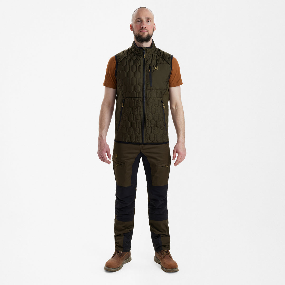 Deerhunter Mossdale Quilted Waistcoat In Forest Green