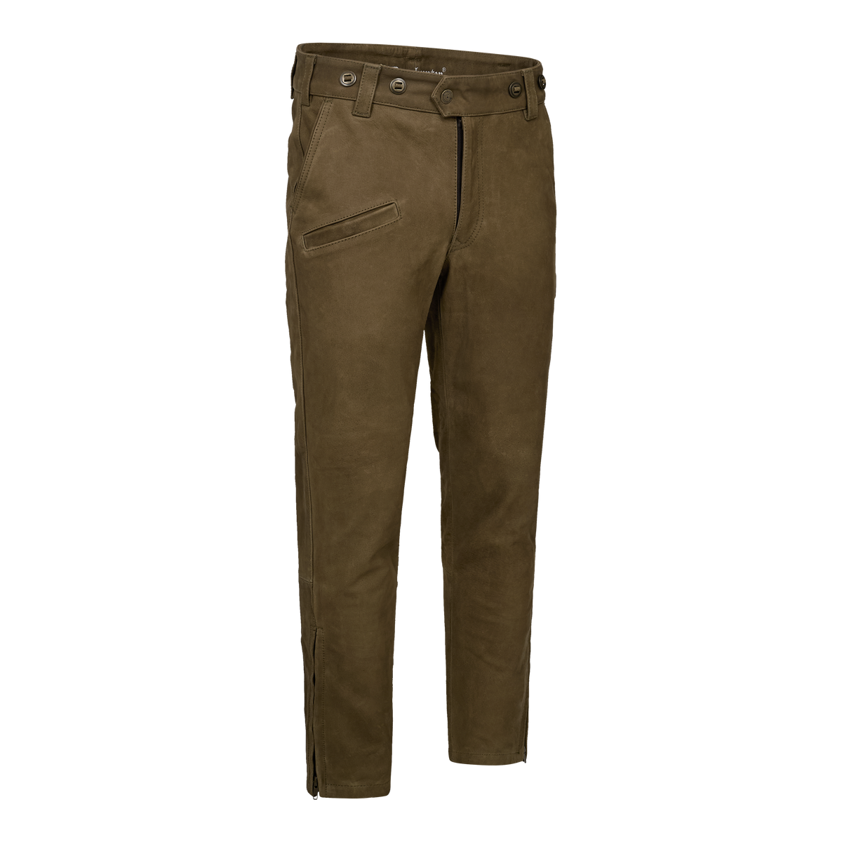Deerhunter STRASBOURG Leather Boot Trousers In Chocolate