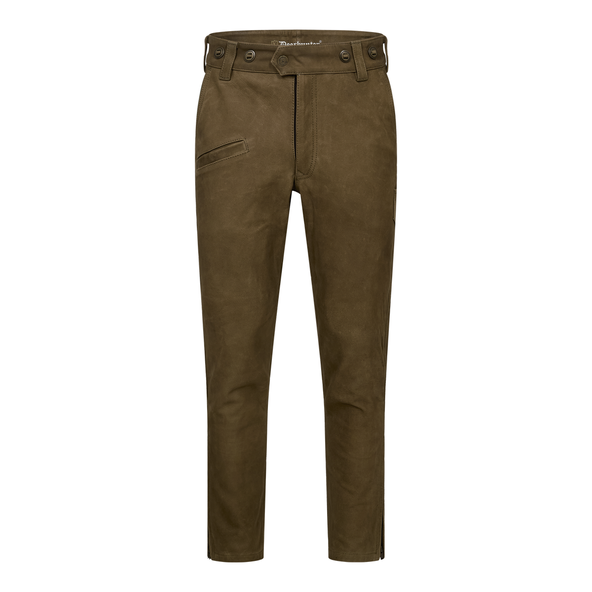STRASBOURG Leather Boot Trousers In Chocolate