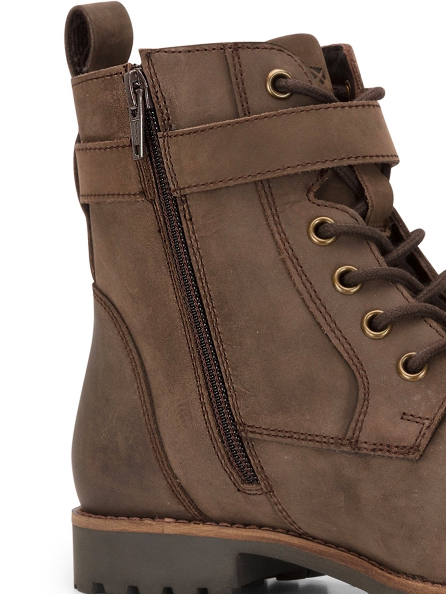 Hoggs of Fife - Ladies Bridle Buckle Leather Boot with medial zip entry