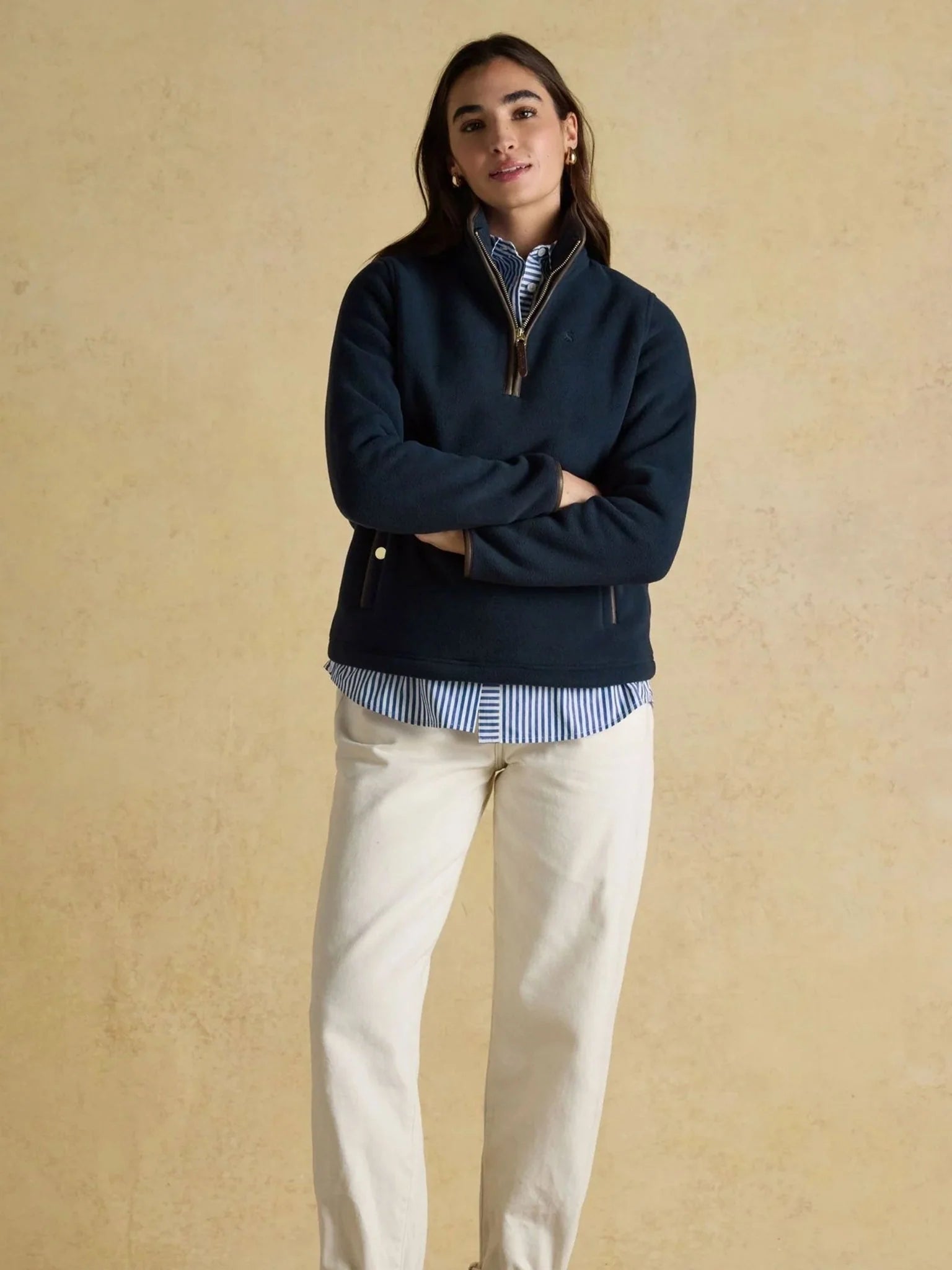Joules - Heritage womens 1/4 Zip - Ladies fleece quarter zip with pockets