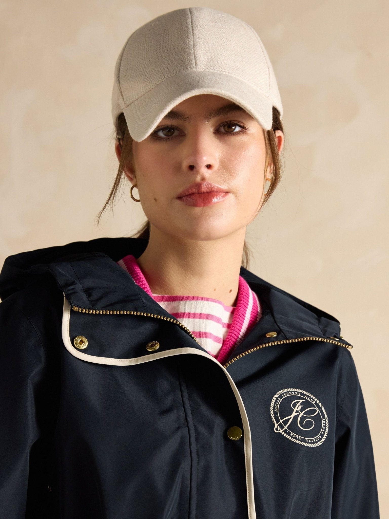 Joules - Joules Womens Holt Packable Waterproof Raincoat with Hood - Ladies