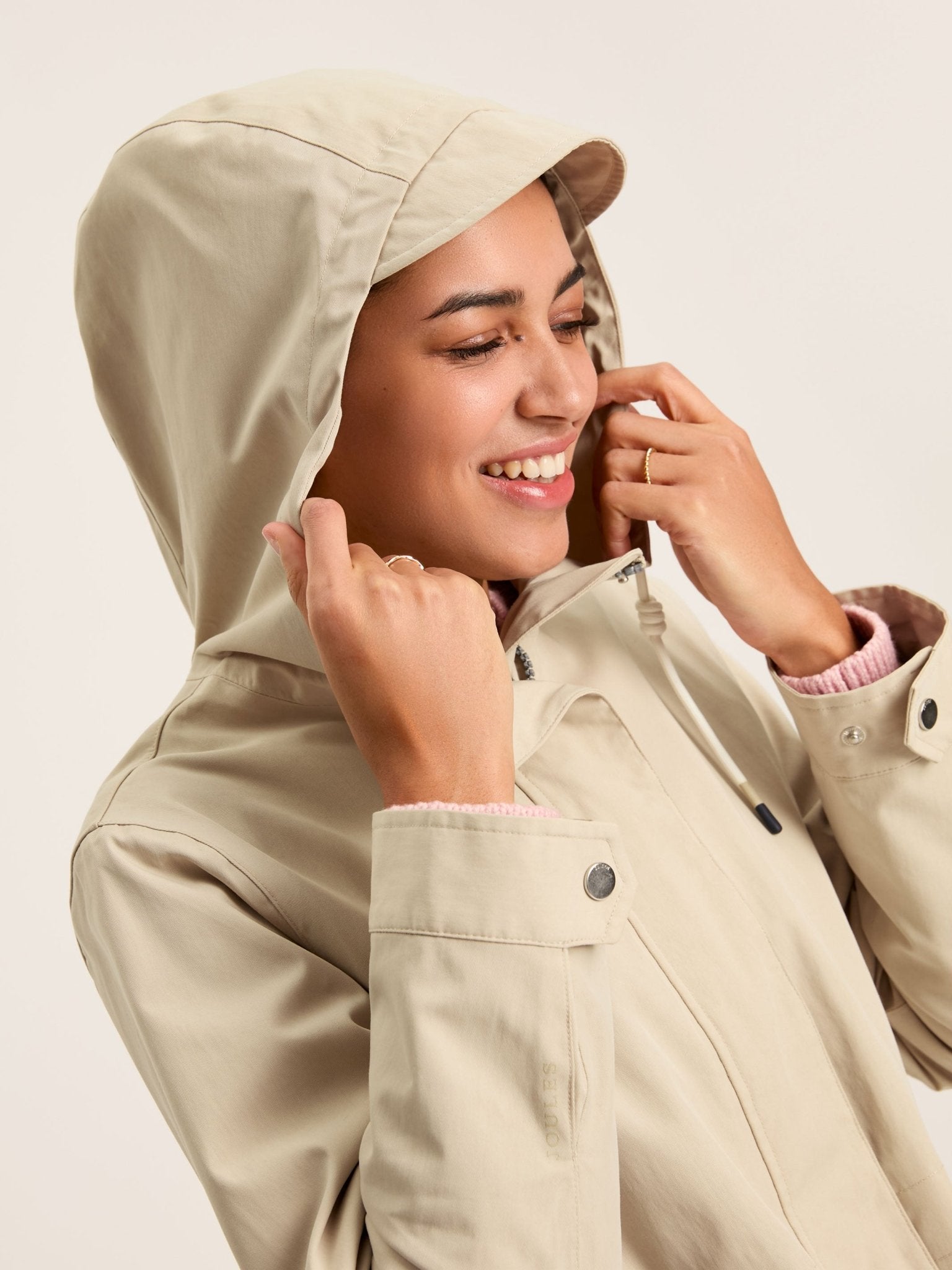 Joules - Joules Womens Portwell Waterproof Raincoat With Hood - Ladies