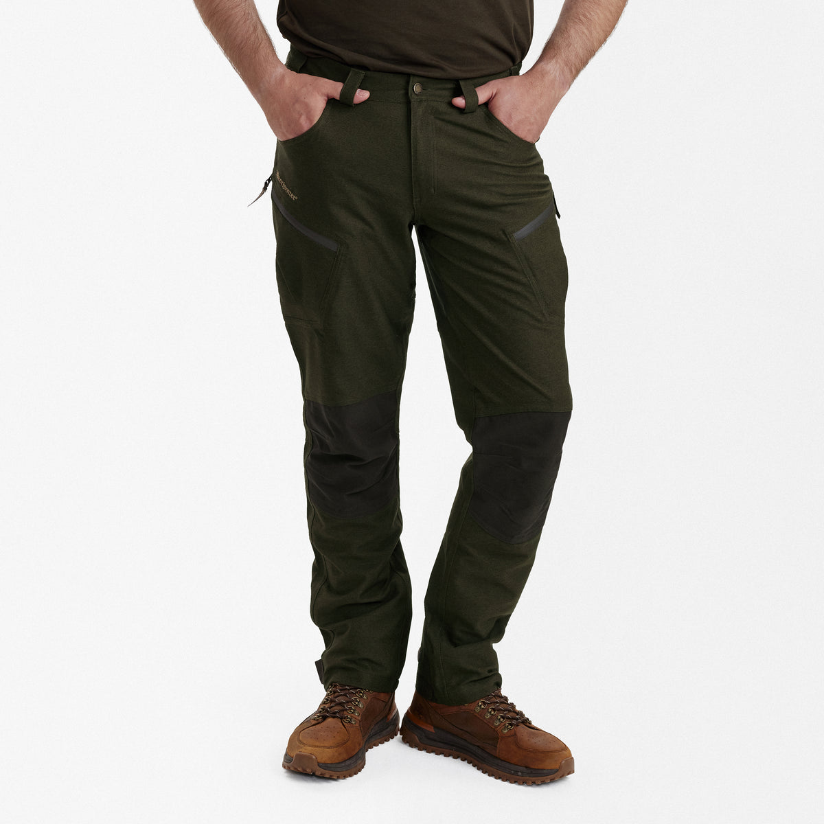 Deerhunter Chasse Trousers In Olive Night melange