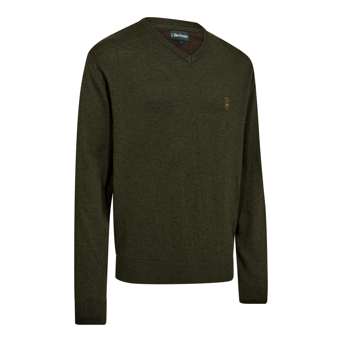 Deerhunter HARRINGTON V-neck Knit In Forest Ember Melange