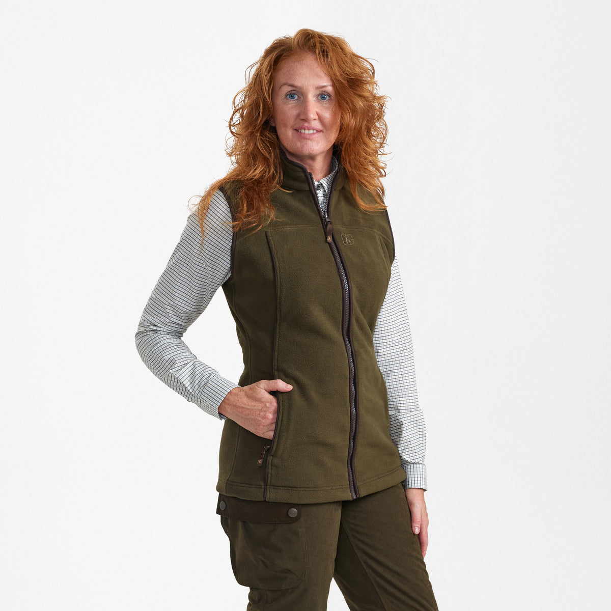 Deerhunter Lady Eagle Fleece Waistcoat in Tarmac Green