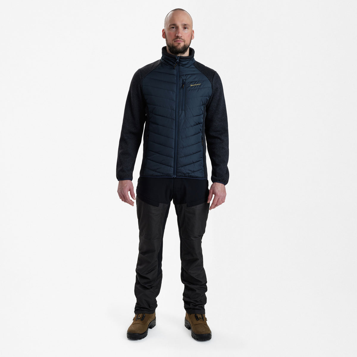 Deerhunter Moor Padded Jacket with knit in dark blue 
