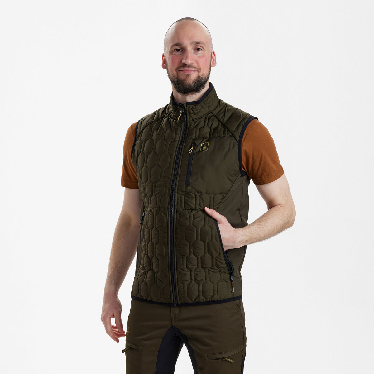 Deerhunter Mossdale Quilted Waistcoat In Forest Green