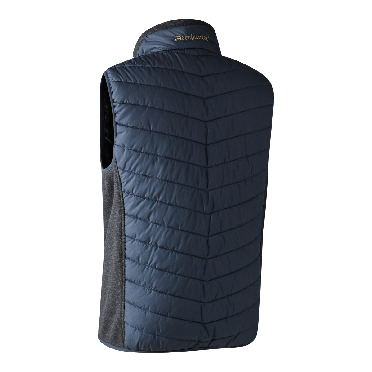 Deerhunter Padded Waistcoat with knit In Dark Blue 