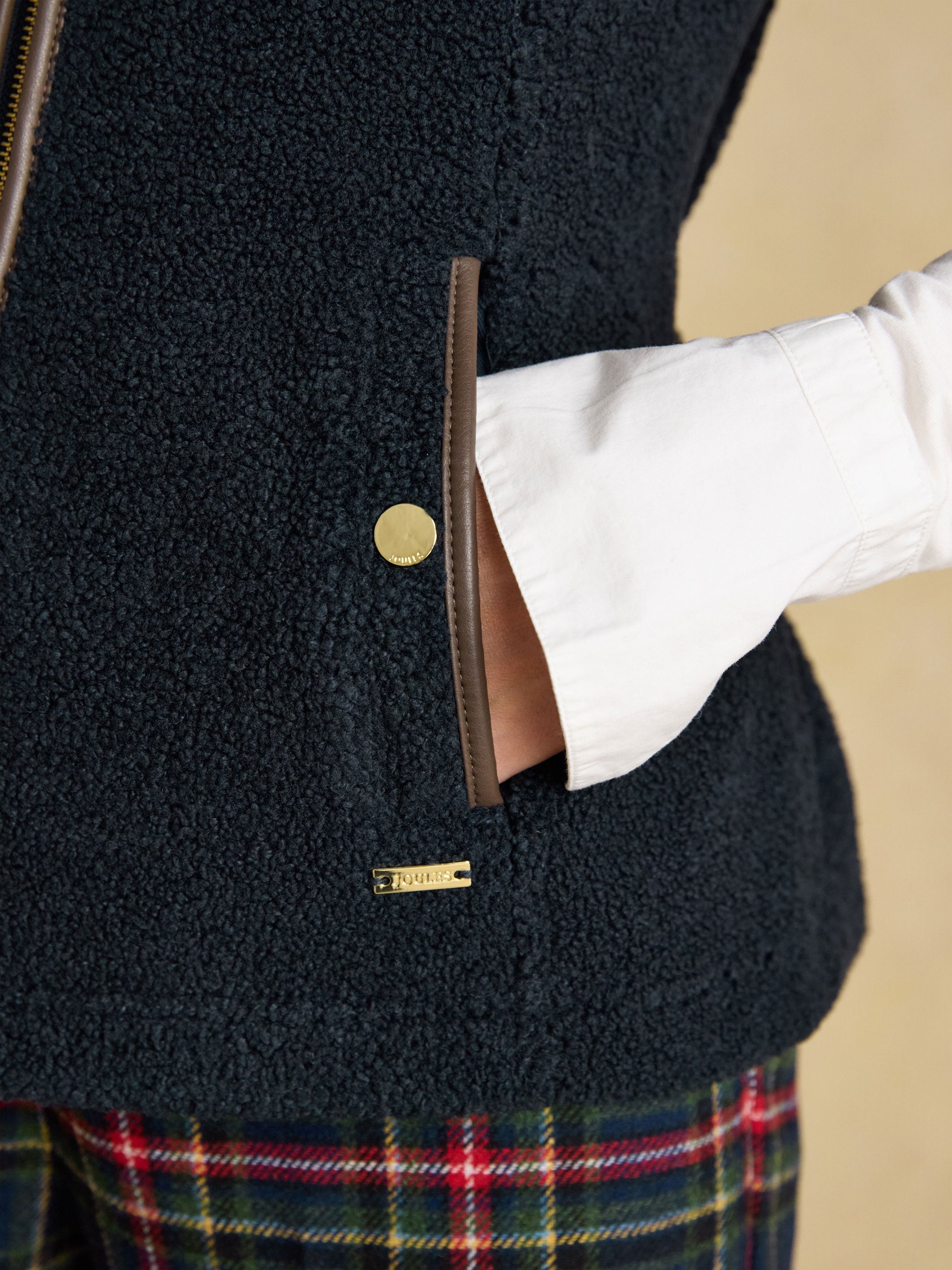 Joules - Borg Heritage Fleece Womens Gilet - Ladies waistcoat / bodywarmer