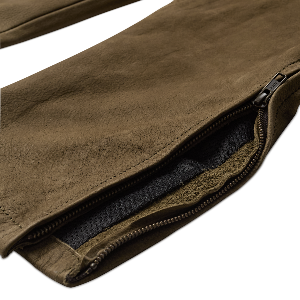 STRASBOURG Leather Boot Trousers In Chocolate