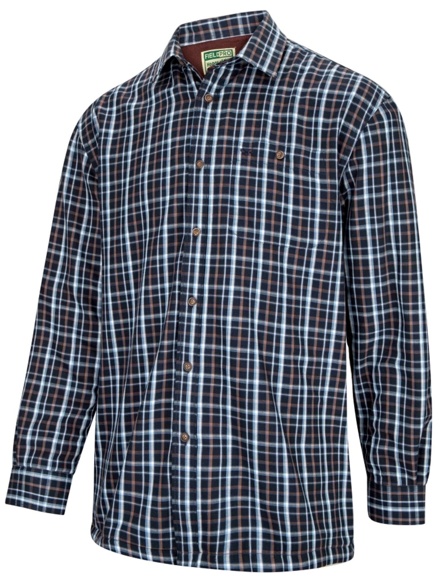 Hoggs of Fife - Fleece Lined Mens Shirt - Long Sleeved micro fleece lined