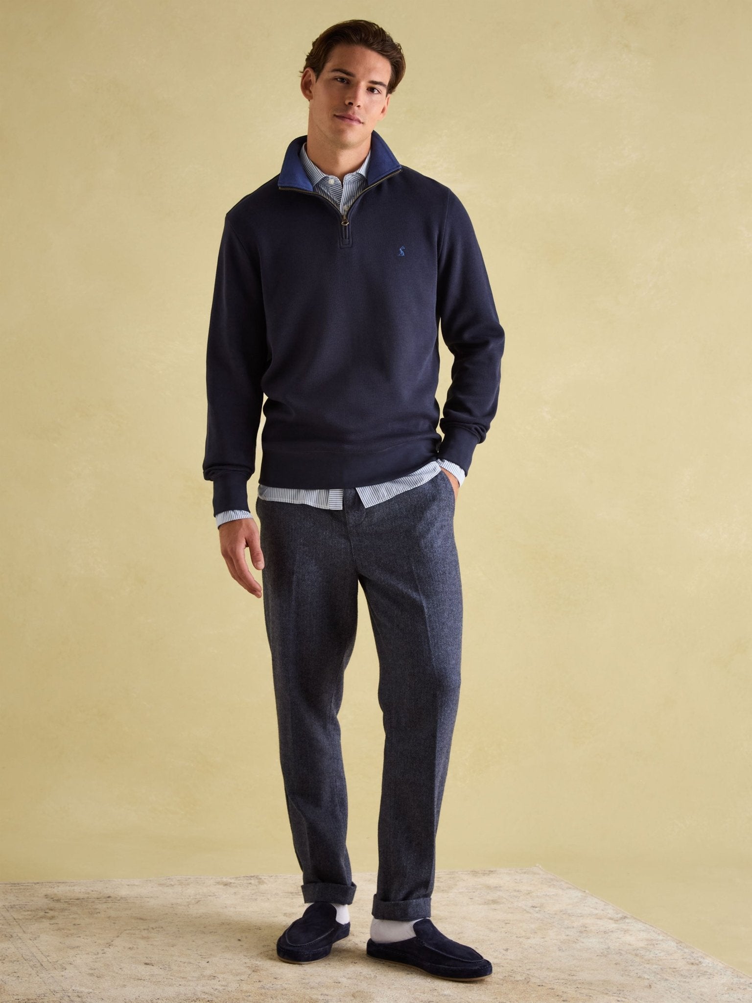 Joules - Joules Alistair 1/4 Zip Mens Sweatshirt - 1/4 Zip / Pullover - 100% Cotton