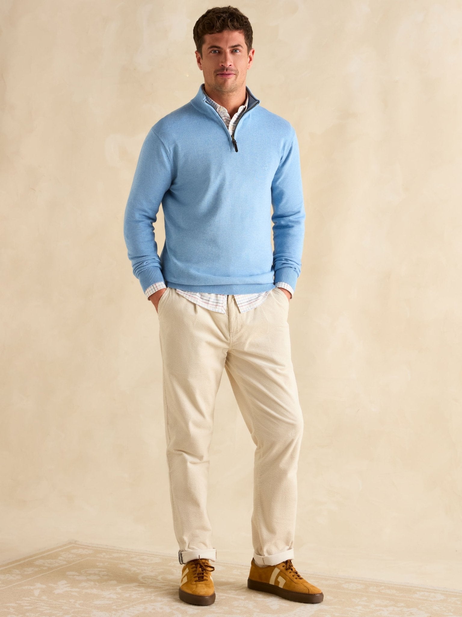 Joules - Joules Hillside Mens Jumper - 1/4 Zip / Pullover /Sweater - 100% Cotton